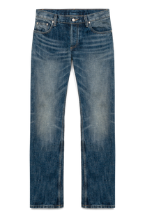 Hollywood Low-Rise jean in washed blue, flat front view