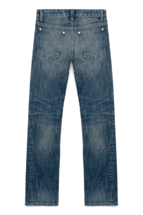 Hollywood Low-Rise jean in washed blue, flat back view