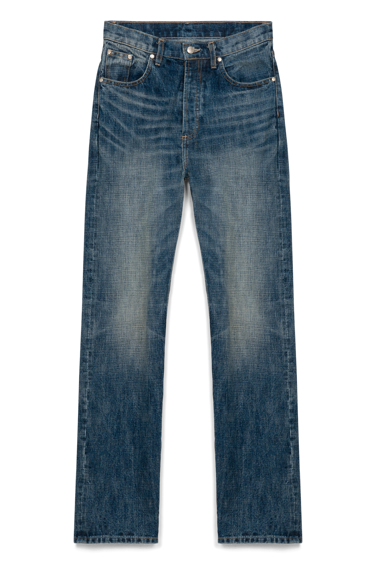 Hollywood High-Rise jean in washed blue, flat front view
