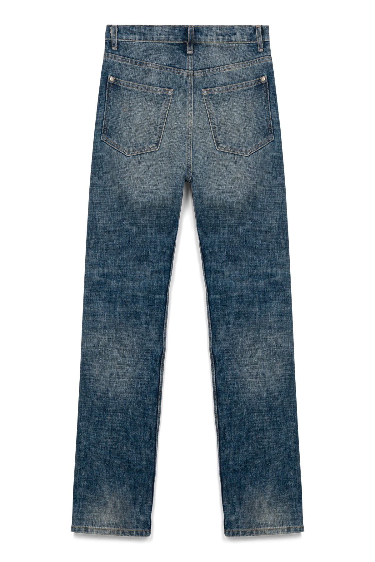 Hollywood High-Rise jean in washed blue, flat back view