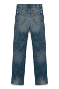 Hollywood High-Rise jean in washed blue, flat back view