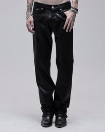 Waxed Hollywood Mid-Rise jean in black, front view on model