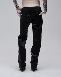 Waxed Hollywood Mid-Rise jean in black, back view on model