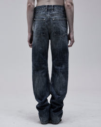 Hollywood High-Rise jean in washed blue, back view on model