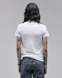 Cig Pocket Tee in white, back view on model