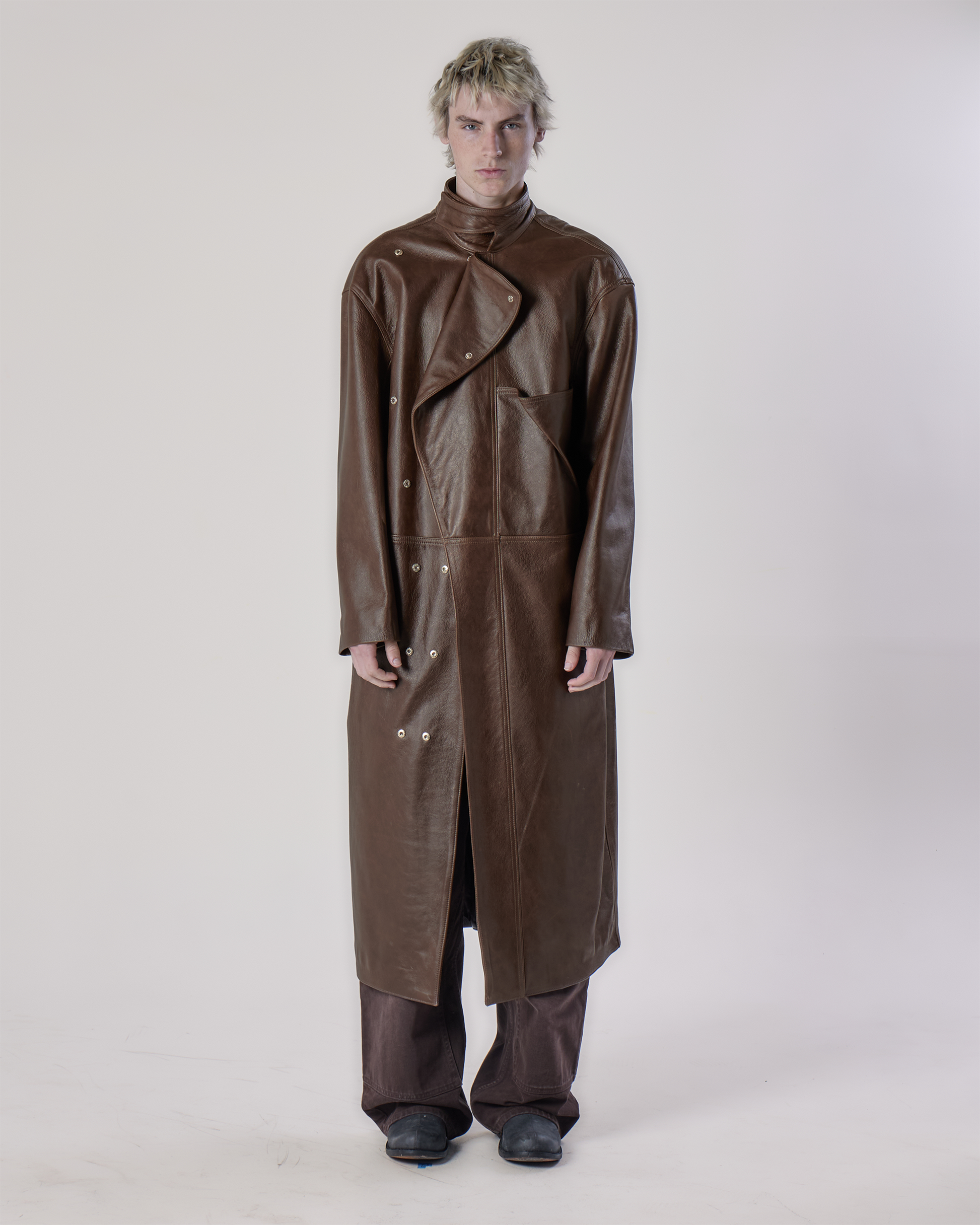LEATHER OVERCOAT