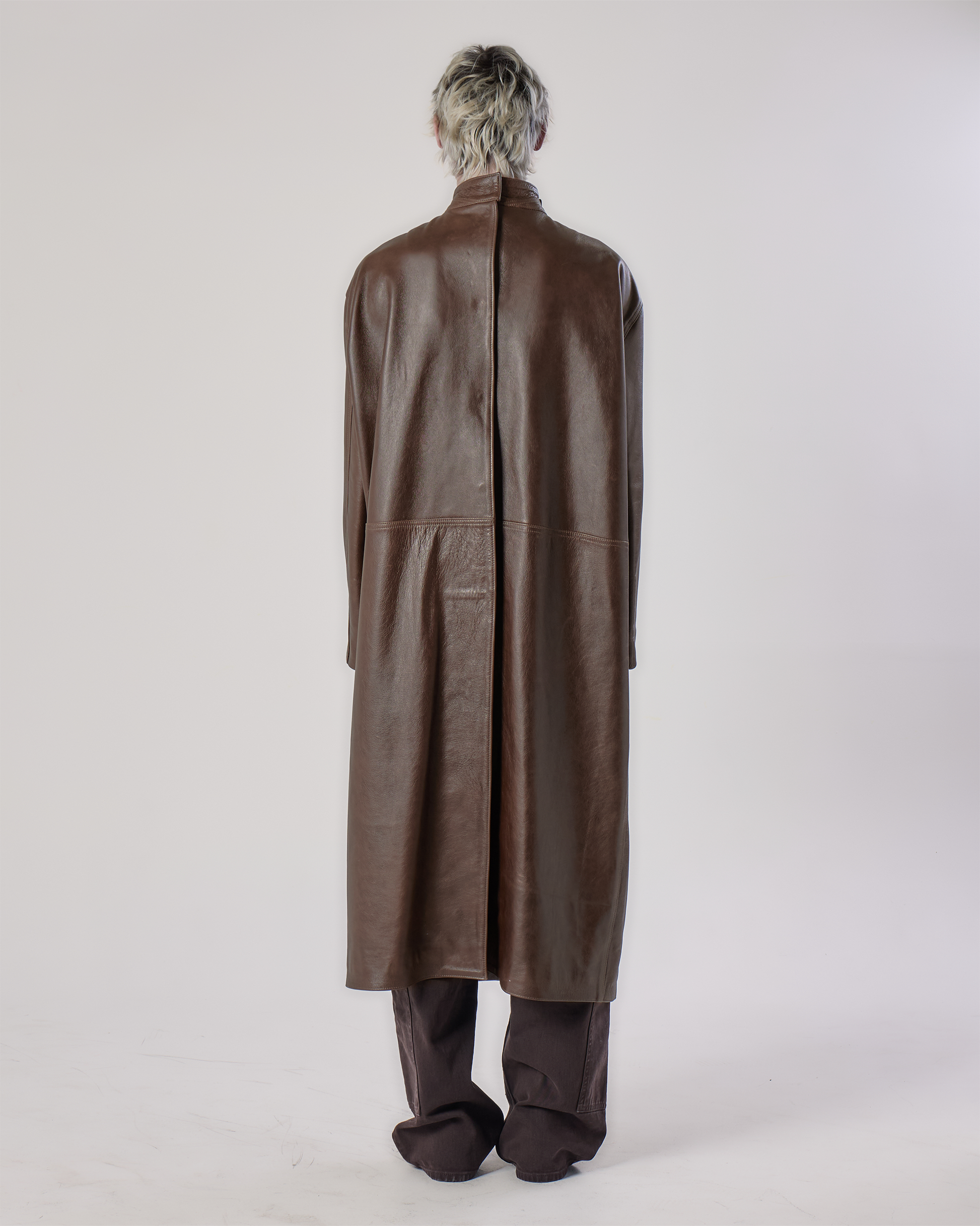 LEATHER OVERCOAT